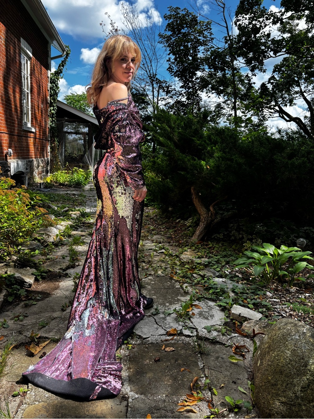 Greta Constantine Sequin Dress in Rose Pink
